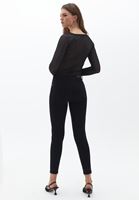 Bayan Siyah Yüksek Bel Skinny-Fit Pantolon