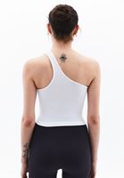 Women White Single Shoulder Singlet