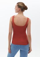 Women Orange Flexible Square Neck Singlet