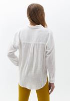 Women Cream Oversize Shirt with Pocket