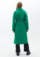 Women Green Tied Up Oversize Coat