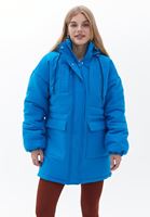 Women Blue Oversize Waterproof Coat