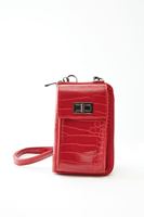 Women Red Crocodile Texture Phone Bag
