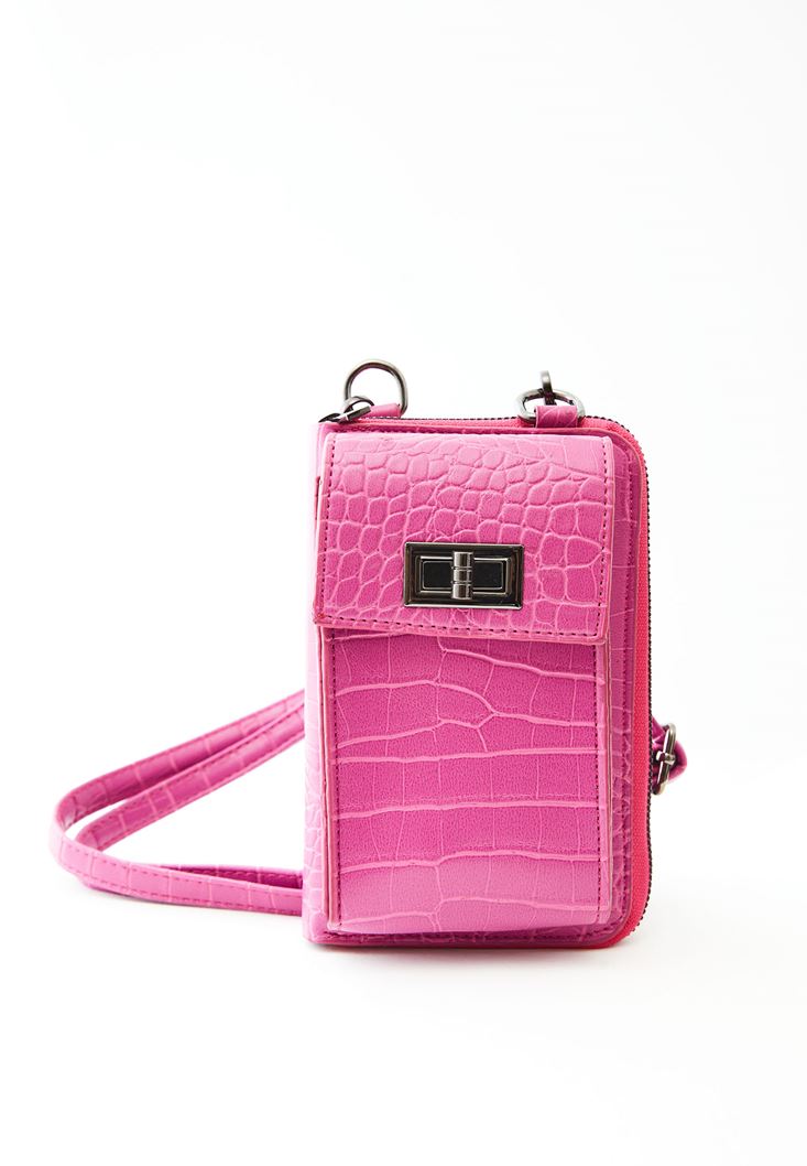 Pink Crocodile Texture Phone Bag Online Shopping | OXXOSHOP