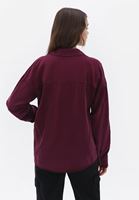 Bayan Bordo Loose-Fit Gömlek ( TENCEL™ )