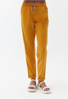 Women Yellow Carrot Fit Pants with Elastic Waistband