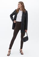 Women Brown Skinny Pants with Push up Effect