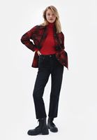 Women Red Turtleneck Knitwear Sweater