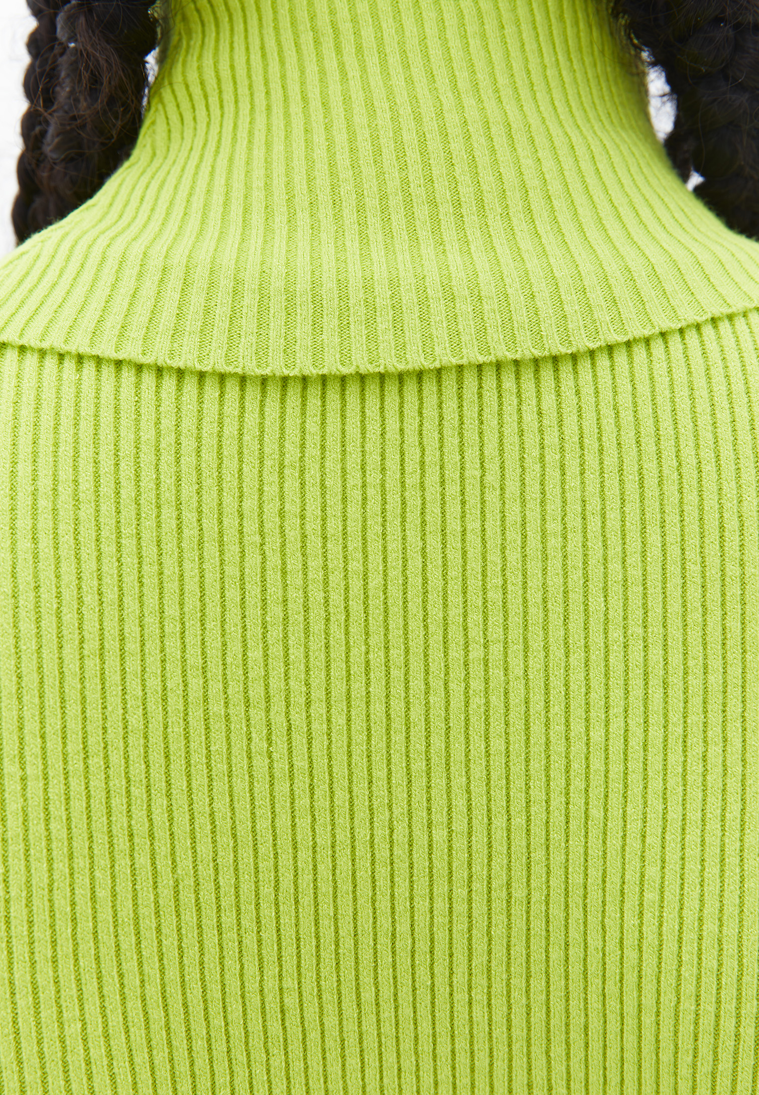 Lime green ribbed outlet turtleneck