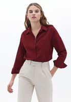 Women Bordeaux Cotton Oversize Shirt