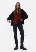 Women Bordeaux Cotton Oversize Shirt