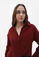 Women Bordeaux Cotton Oversize Shirt