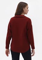 Women Bordeaux Cotton Oversize Shirt