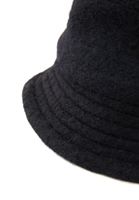 Bayan Siyah Yün Karışımlı Bucket Şapka