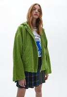 Bayan Yeşil Oversize Kapüşonlu Ceket