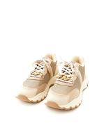 Women Beige Sneakers with Chain Detail