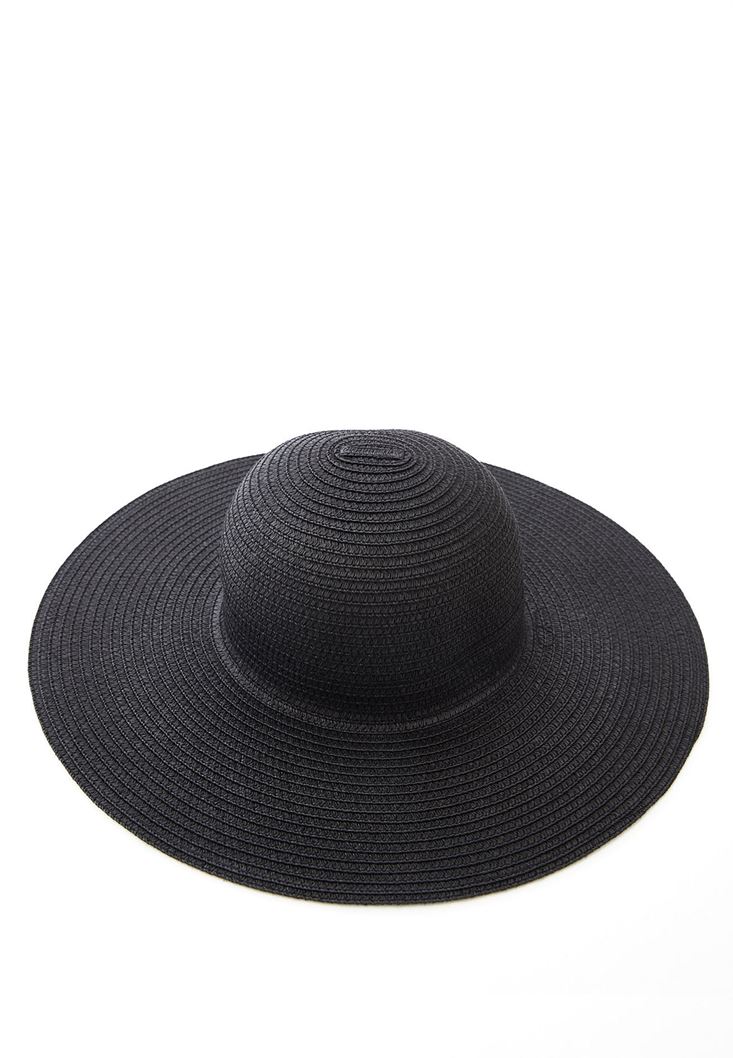 Bayan Siyah Hasır Şapka