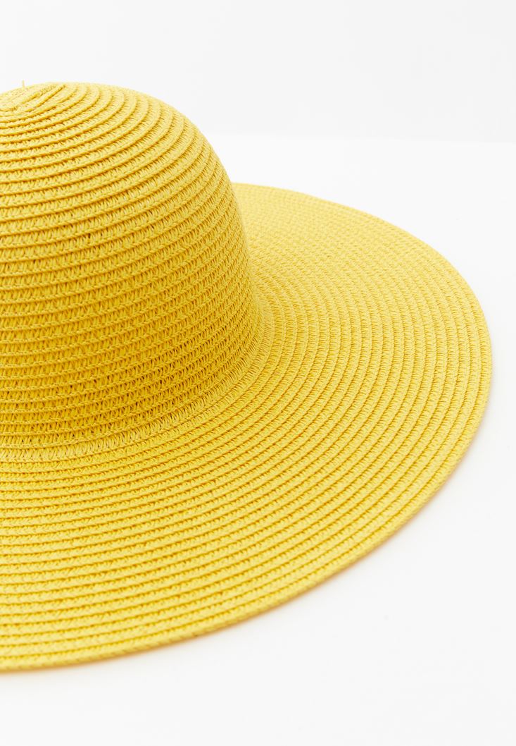 Bayan Sarı Hasır Şapka