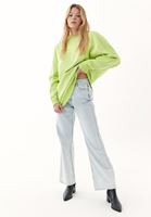 Bayan Yeşil Sıfır Yaka Oversize Sweatshirt