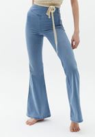 Women Blue Ultra High Rise Flare Trousers