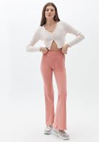 Women Pink Ultra High Rise Flared Pants