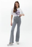 Women Grey Ultra High Rise Flared Pants