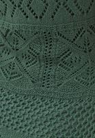 Women Green Knitwear Dress with Hemstitch Detail