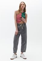 Women Grey Mid Rise Baggy Fit Pants