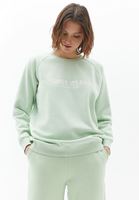 Bayan Yeşil Pamuklu Oversize Sweatshirt