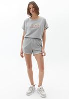 Women Grey Cotton Sweat Shorts