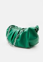 Women Green Draped Bag with Chain Detail