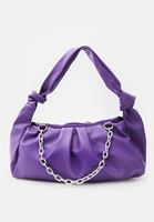 Women Purple Draped Bag with Chain Detail