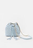 Women Blue Quilted Bucket Bag