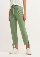 Bayan Yeşil Yumuşak Tuşeli Cupro Pantolon ( MODAL )
