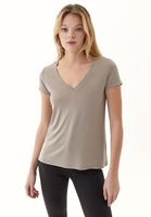 Women Grey Soft Touch V-neck Tshirt