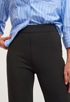 Bayan Siyah Yırtmaç Detaylı Bootcut Pantolon