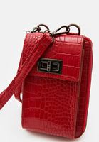 Women Red Phone Wallet with Crocodile Pattern