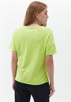 Bayan Yeşil V Yaka Oversize Tişört