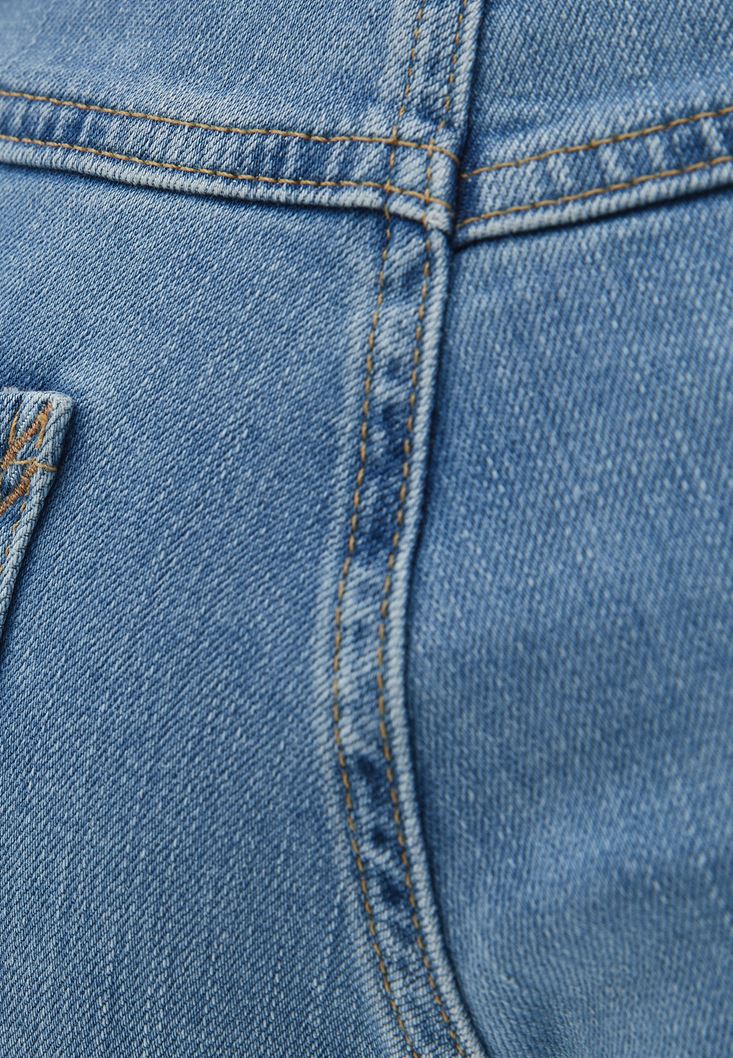 Bayan Mavi Ultra Yüksek Bel Cigarette-Fit Denim Pantolon