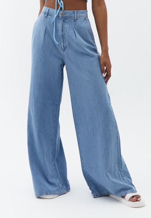 Ultra High Rise Wide Leg Denim Pants