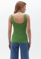 Women Green Flexible Square Neck Singlet