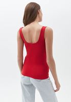 Women Red Flexible Square Neck Singlet