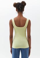 Women Yellow Flexible Square Neck Singlet