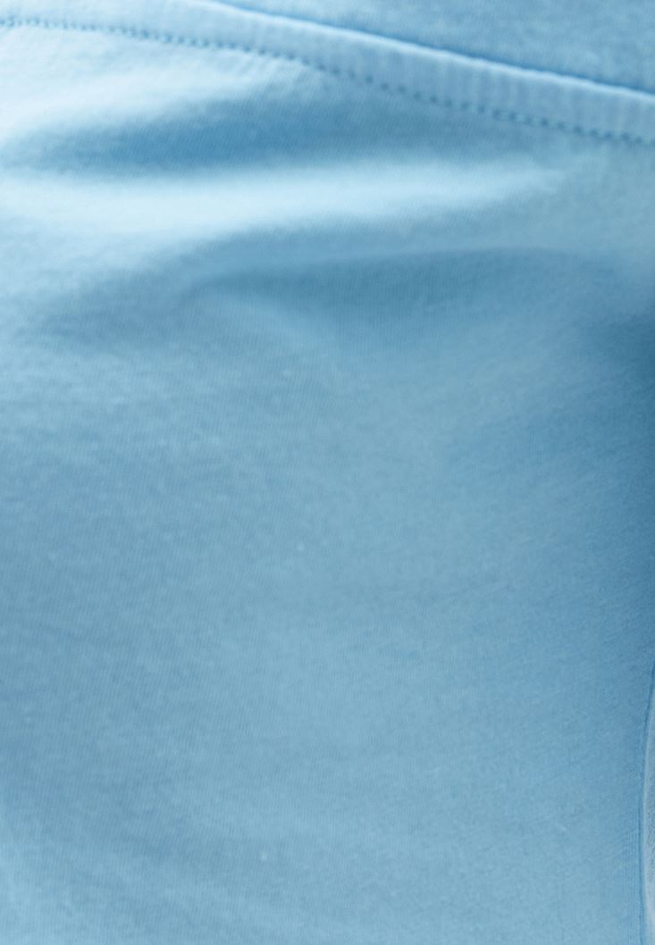 Bayan Mavi Pamuklu Cut-Out Detaylı Tişört