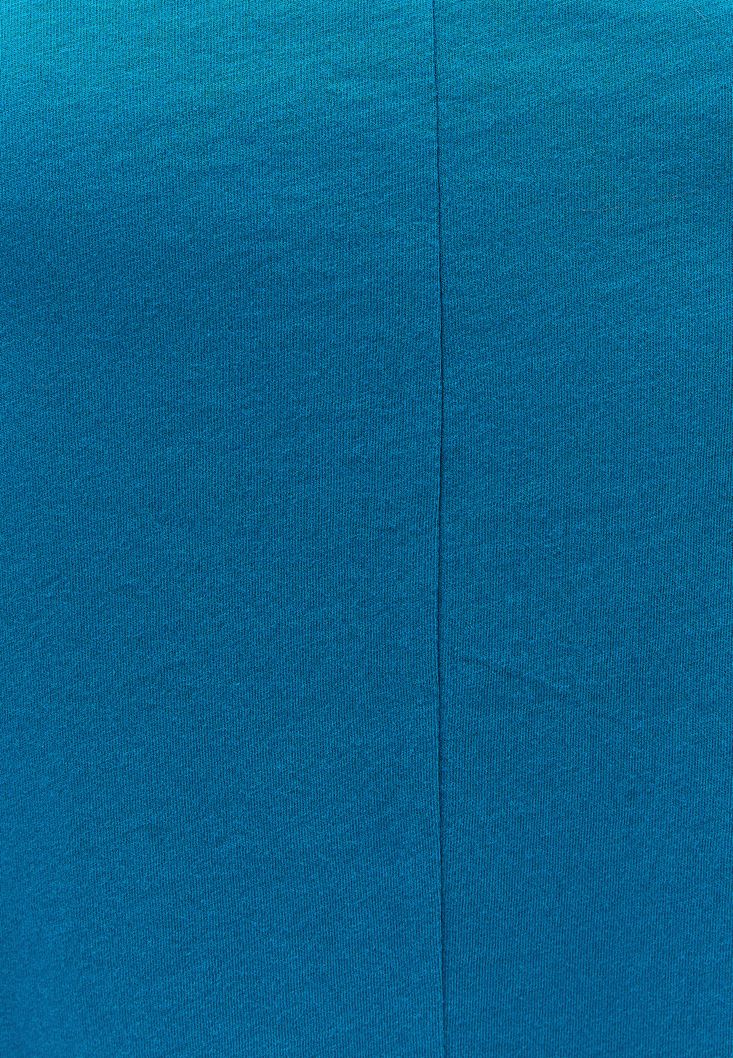 نساء أزرق تي شيرت كبير الحجم بنمط مطبع