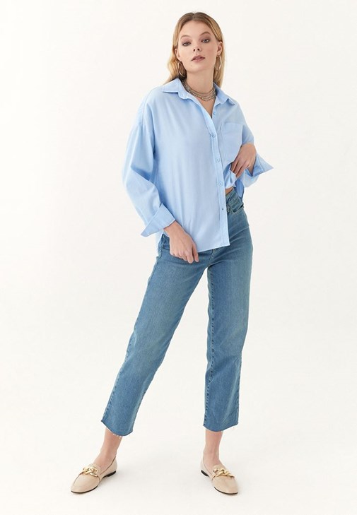 Blue XS discount 98% Zara blouse WOMEN FASHION Shirts & T-shirts Jean 
