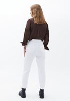 Women White Ultra High Rise Mom Fit Pants