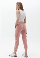 Women Pink Elasticated waistband cargo jogger pants