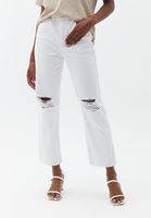 Bayan Beyaz Ultra Yüksek Bel Straight-Fit Pantolon