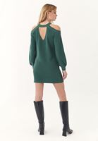 Women Green Cut-Out Detailed Knitwear Dress